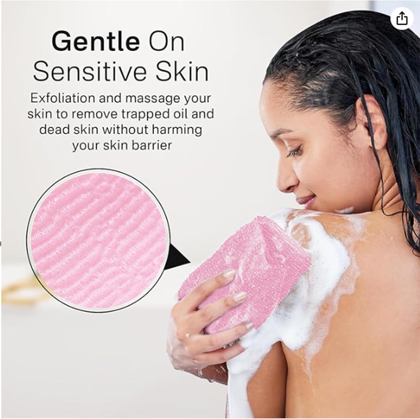 Yiclick Exfoliating Washcloth Towel【3 Pack】- Exfoliating Body Scrubber Exfoliator, Back Scrubber for Shower Bath, Exfoliate Rags Wash Cloths, Loofah Lufa Sponge, Body Scrub & Exfoliation Women Men