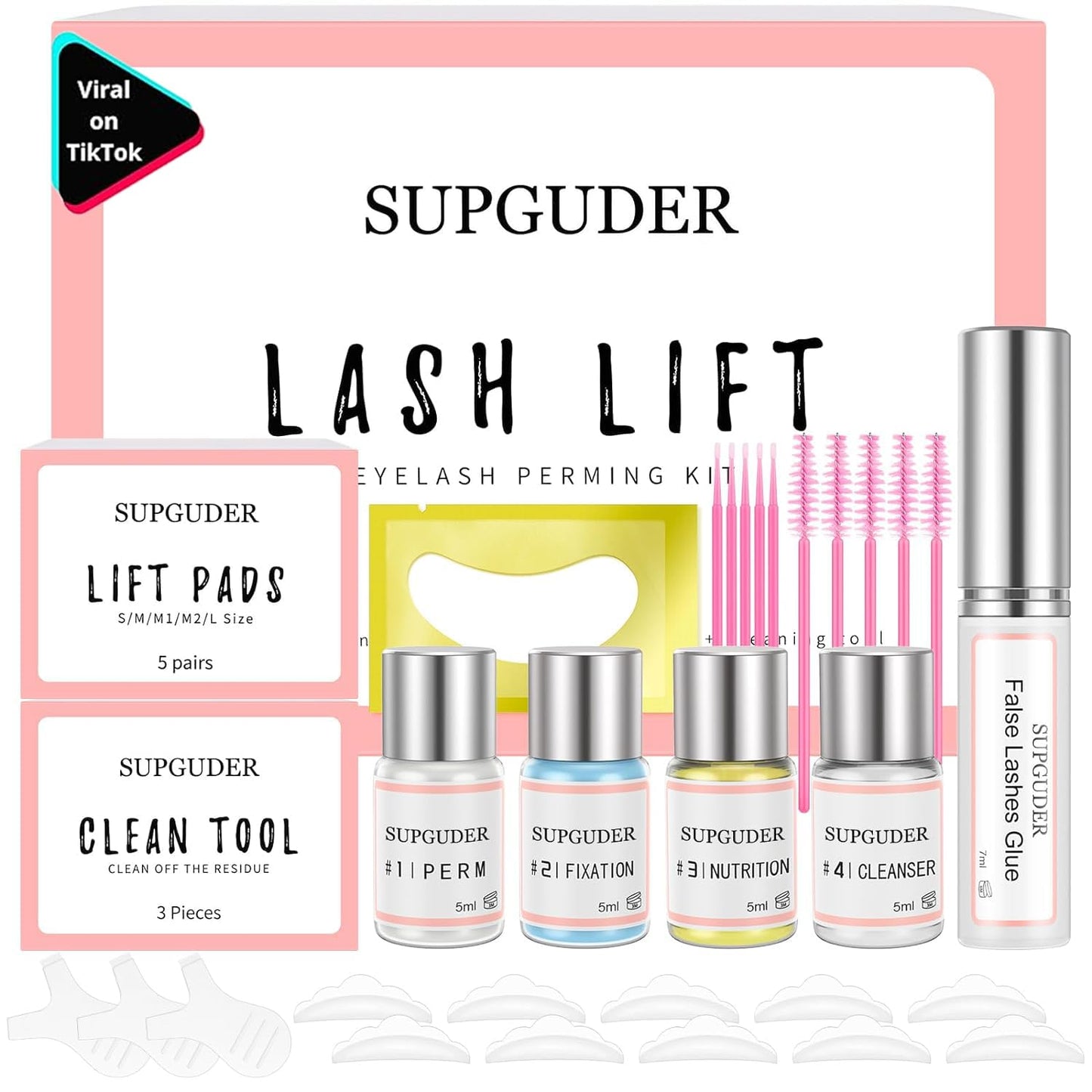 2025 Lash Lift kit Eyelash perm kit,SUPGUDER Professional Eyelash Curling Lash Extension Set,Lash Lifting Tools Suitable for Salon