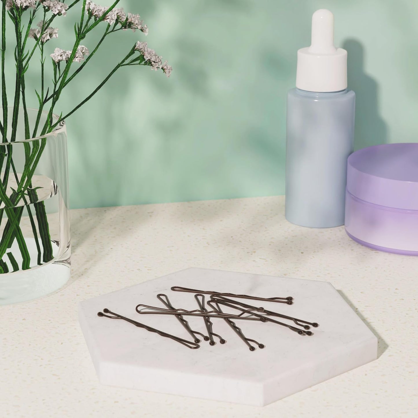 Amazon Basics Bobby Pins, Browth Hair Pins for all Hair types, 48 Count