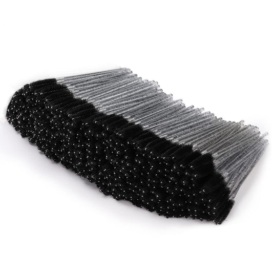 Tbestmax 300 Disposable Mascara Wands Spoolies Eye Lash Brush for Eyebrow/Eyelash Extension Black