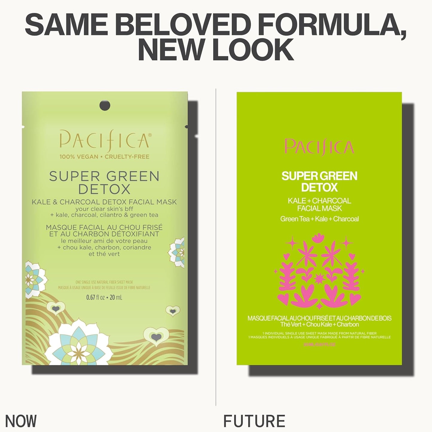 Pacifica Super Green Detox Sheet Mask – 12-PACK Charcoal, Kale & Clay Pore Cleansing Mask for Oily, Blemish-Prone Skin, Deep Detox Facial Mask, Vegan