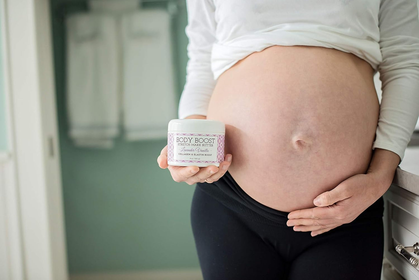 Body Boost Lavender Vanilla Stretch Mark Butter 8 oz.- Treat Stretch Marks and Scars- Pregnancy and Nursing Safe- with Shea Butter