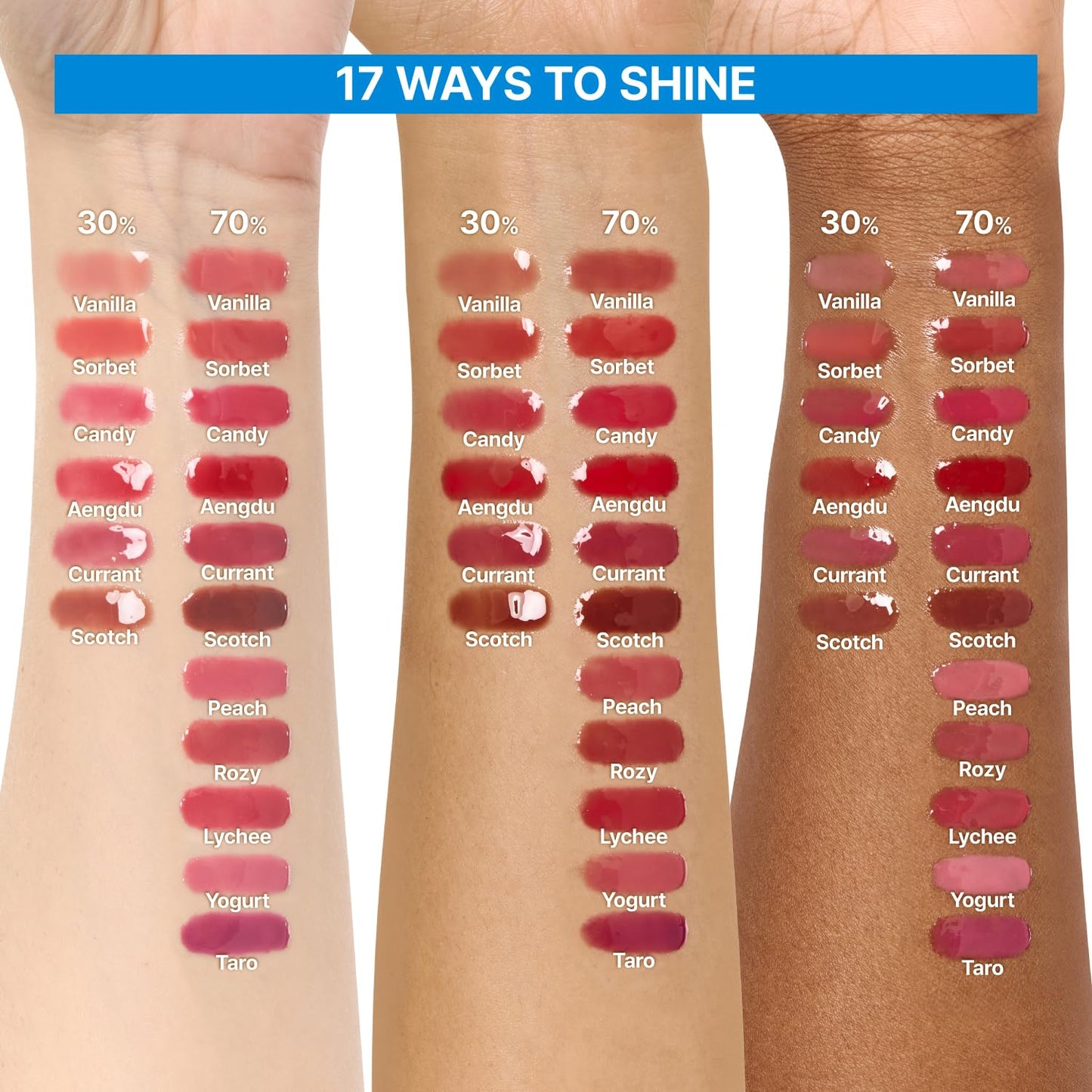 3D Voluming Gloss 70% (Rich) | Lychee 70% | High Shine, Non-Sticky Lip Gloss for Makeup | Long-Lasting, Moisturizing Gel Formula | 30%, 70% Pigment Options | 5.3g