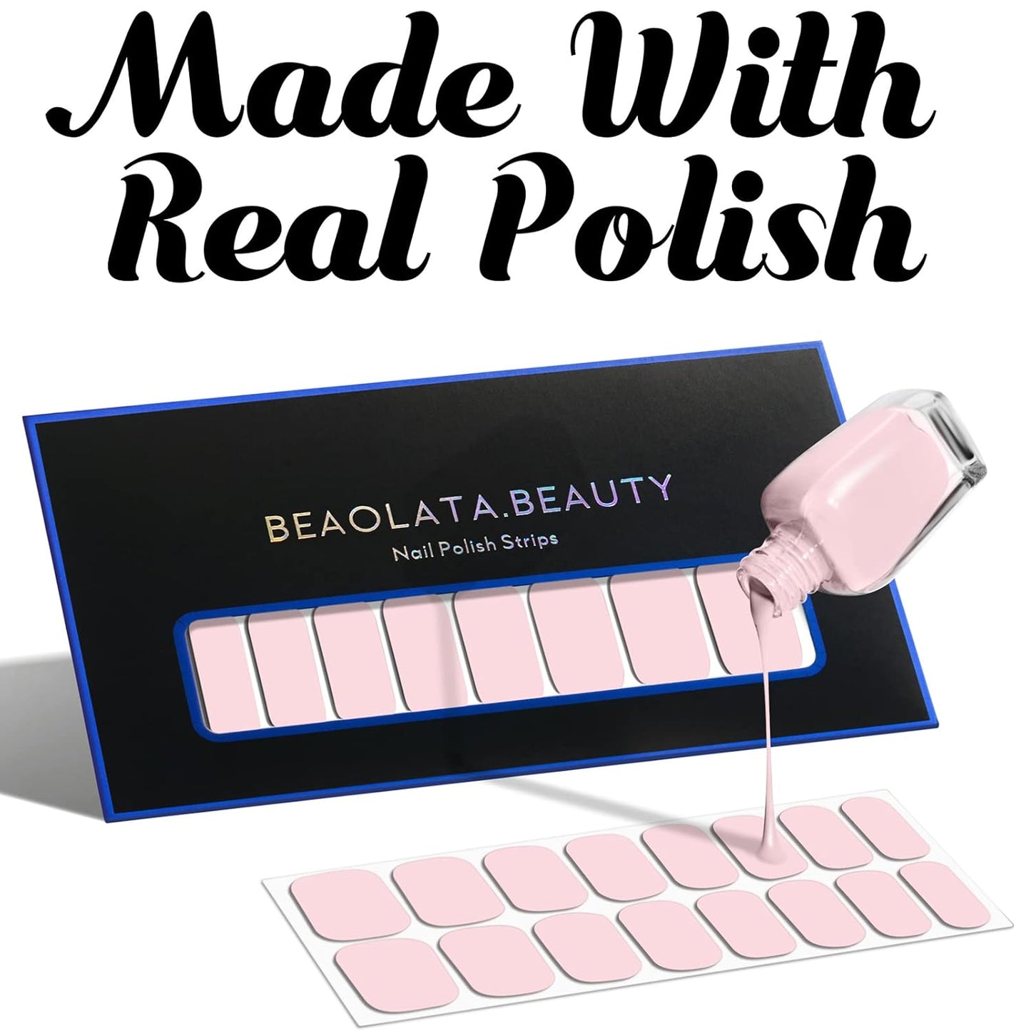 Nail Polish Strips, 32PCS Salon Quality Wraps, Long Lasting Gel Nail Stickers for Women Easy Apply& Remove (Violet Hill)