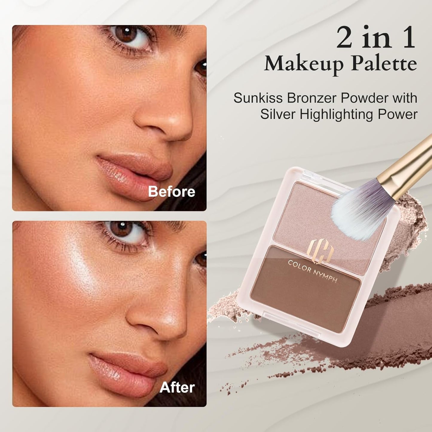 Color Nymph Girls Makeup Kit for Teens Girls with Cosmetic Bag, Full Face Makeup Kit For Women included 9 Color Eyeshadow Palette Concealer Liquid Blush Eyeliner Lipgloss