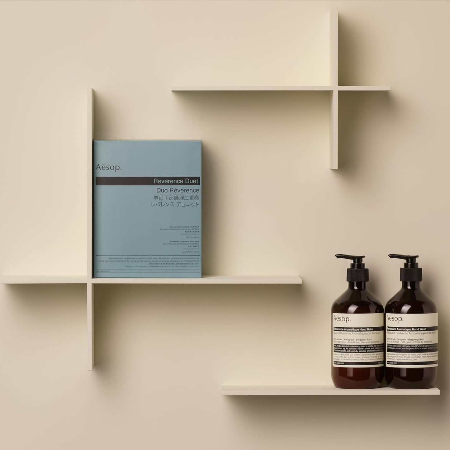 Aesop Reverence Aromatique Duet | Skin Softening Hand Wash & Hand Balm | Woody, Earthy, Smoky | Vetiver Root, Petitgrain, Bergamot Rind | 16.9 oz / 500 mL
