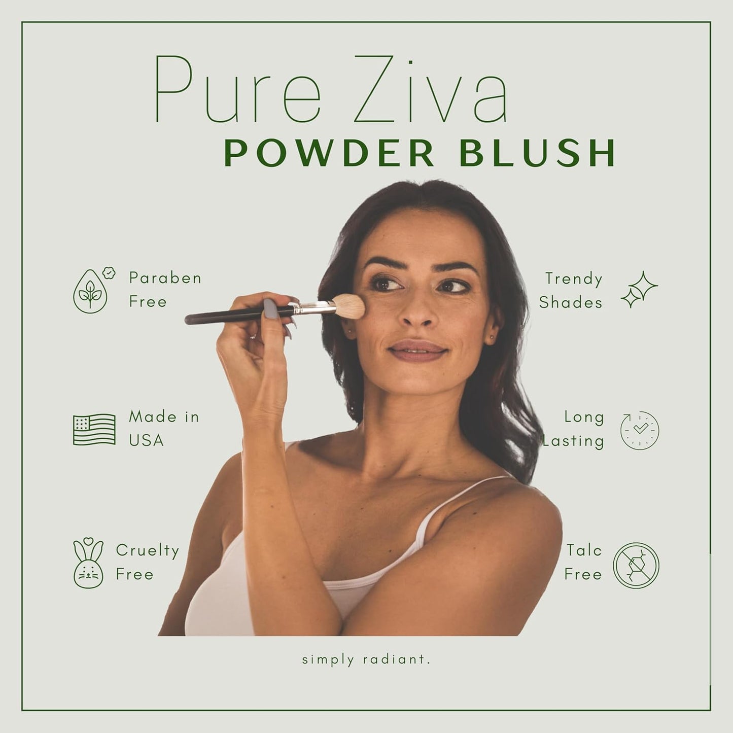 Tulip Deep with Tints of Coral Red Purple Magenta Blush Pressed Cheek Blush Color Contour Powder, Talc & Paraben Free, 4 Grams, No Animal Testing & Cruelty Free