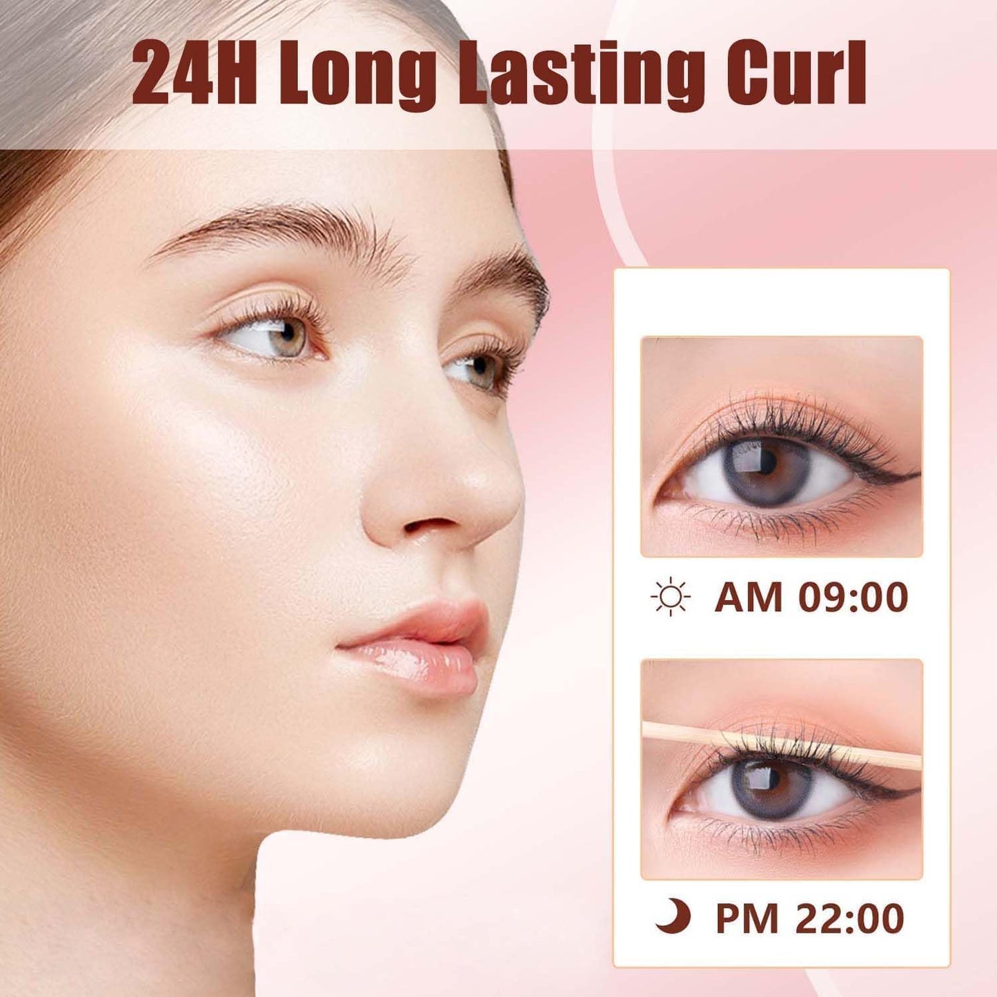 Heated Eyelash Curlers Electric Eyelash Curler with LED Display, 3 Temperature Modes Anti-Burn USB Rechargeable Natural Curling 24H Long Lasting for Women Makeup Tools Gifts （Pink）