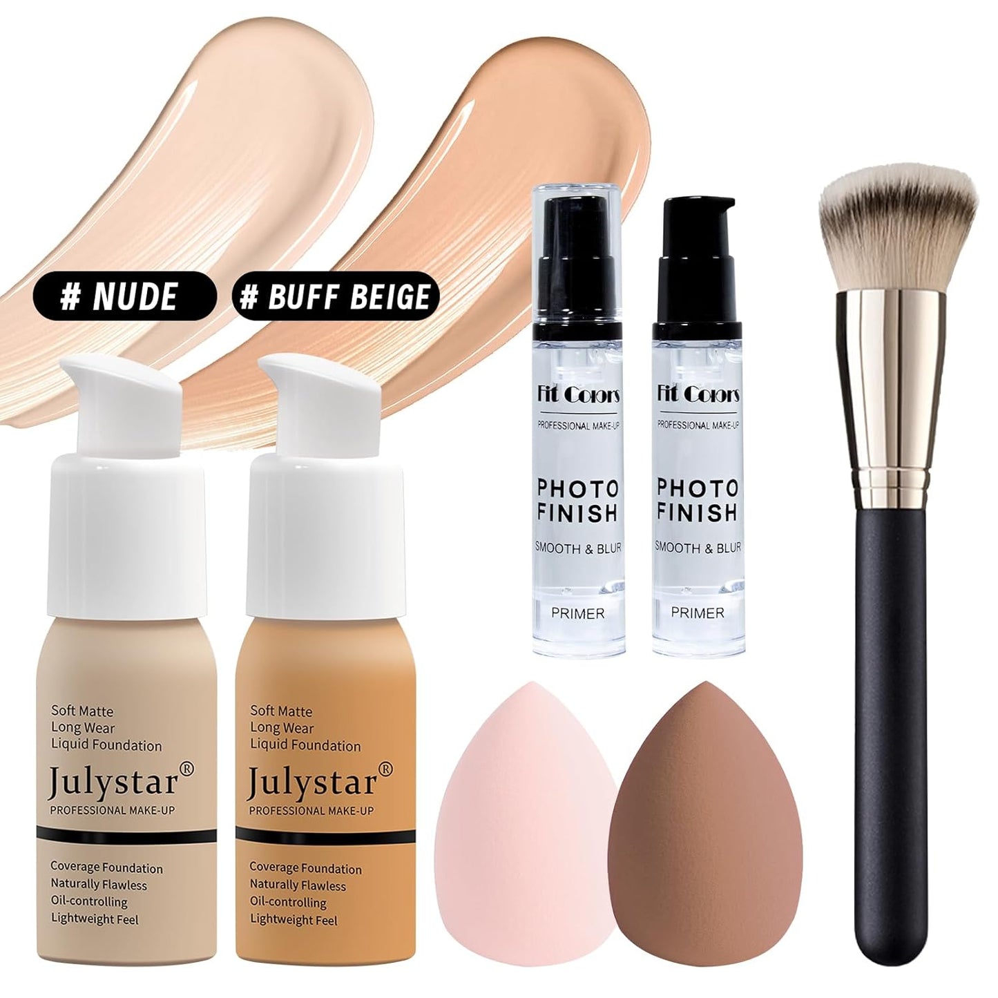 Full Makeup Set Kit for Women Girls Teens, Makeup Present Set, Foundation Face Primer, Eyeshadow Eyeliner Eyebrow Pencil Soap Mascara, Counter Stick Liquid Lipsticks, Brush & Sponges