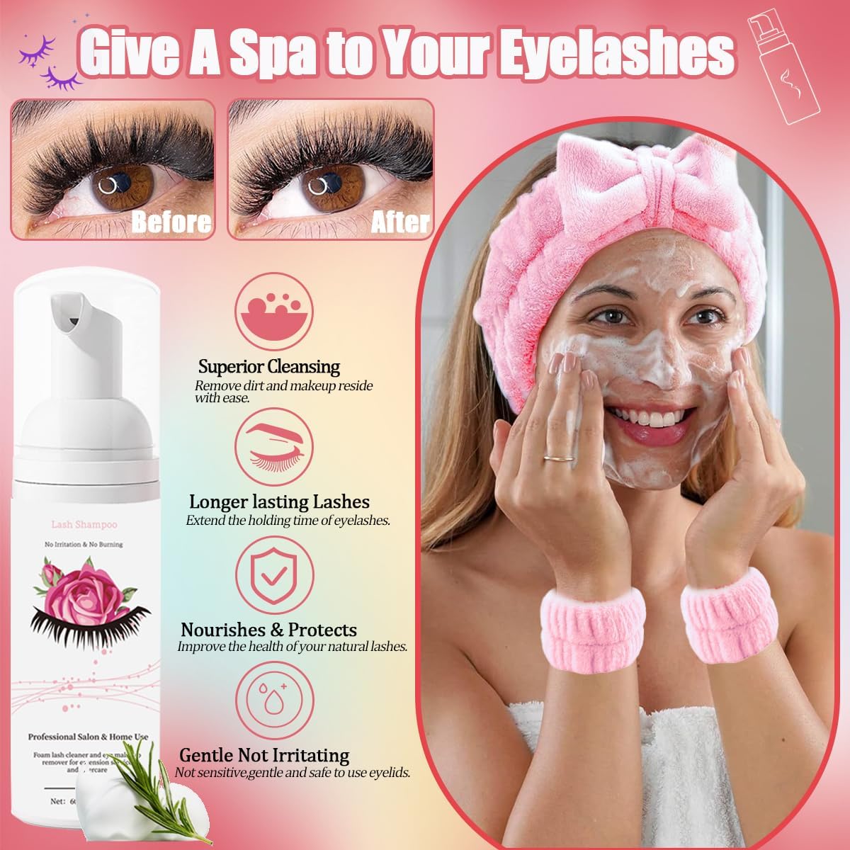 DIY Lash Extension Kit 684Pcs D Curl 10-18mm Lashes Clusters with Lash Shampoo Lash Bond and Seal Glue Remover Cleansing Brush Headband Wristband Tweezers Eyelash Brush Applicator