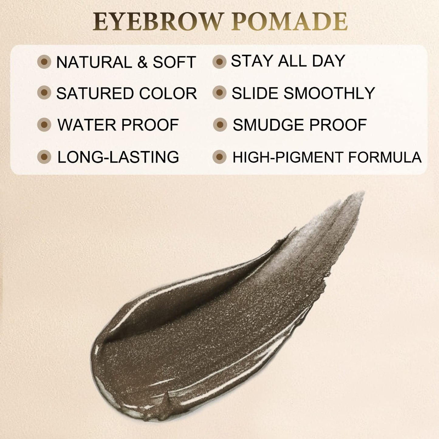 LAVONE Eyebrow Pencil Makeup Kit, with Waterproof 2-IN-1 Microblading Eyebrow Pen, Eyebrow Pomade, Eyeliner and Dual-ended Eyebrow Brush, Brow Pencil Kit for Natural Eyebrows - Ebony