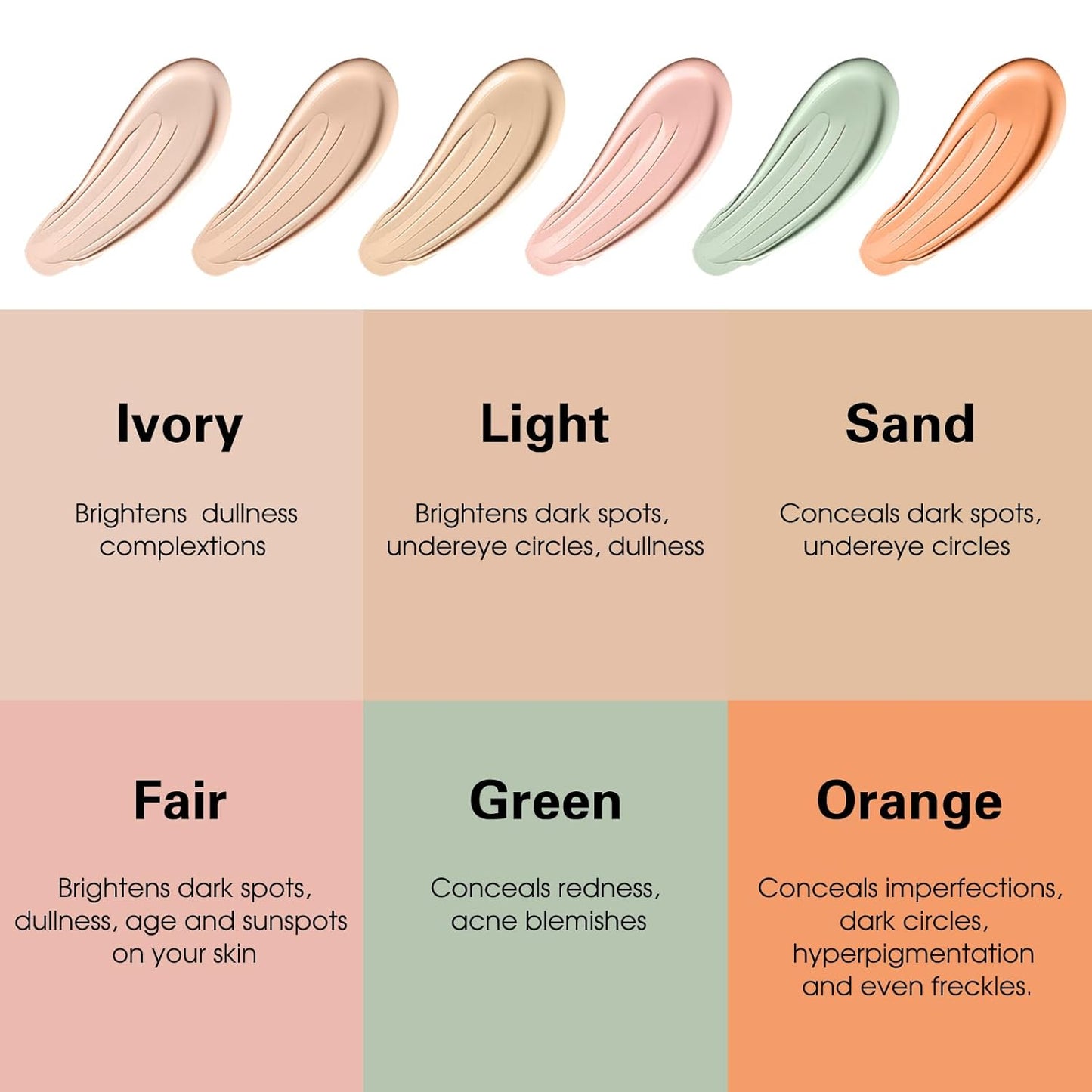 UCANBE Liquid Concealer Stick, Conceals, Covers, Highlights, Medium to Full Coverage Hydrating Color Corrector Face Makeup for Under Eye Dark Circles, Redness, Dullness, Fine Lines - Ivory-0.3 Fl.oz