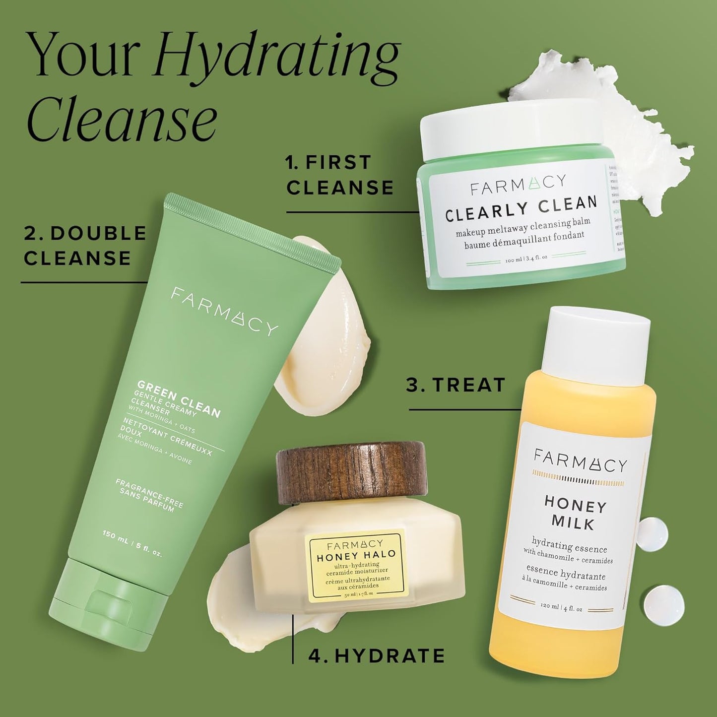 Farmacy Gentle Creamy Face Cleanser - Hydrating Facial Cleanser to Nourish + Help Remove Makeup + Impurities - Enriched with Aloe + Moringa Oil to Soothe, Purify + Refresh Skin (150ml)