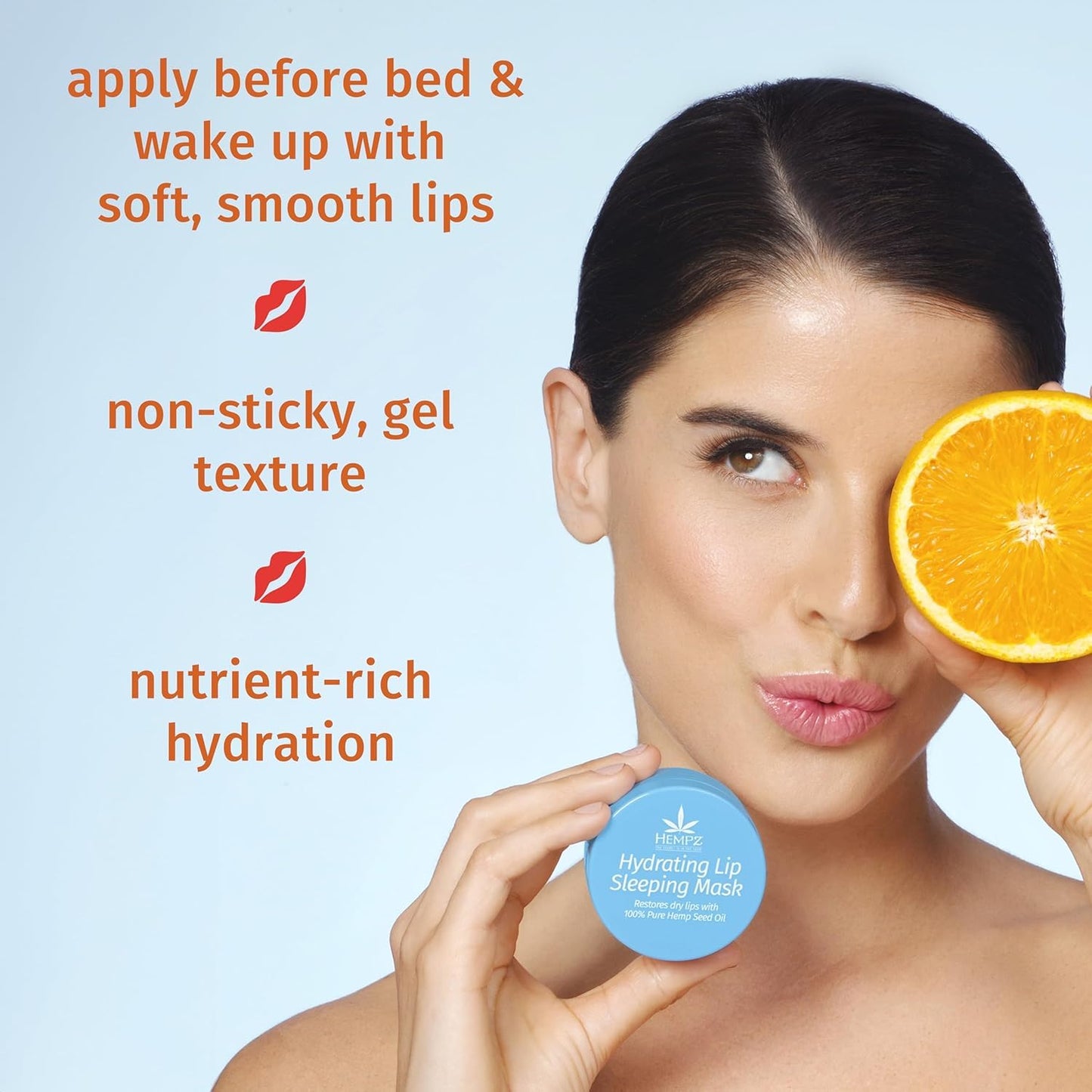 Hempz Hydrating Lip Sleeping Mask - Triple Moisture Fresh Citrus (.70 Oz.) | Overnight Hydrating Lip Balm with Triple Moisture SPF 15 Lip Balm, Ultra Hydrating Lip Care for Men or Women, .44 oz.