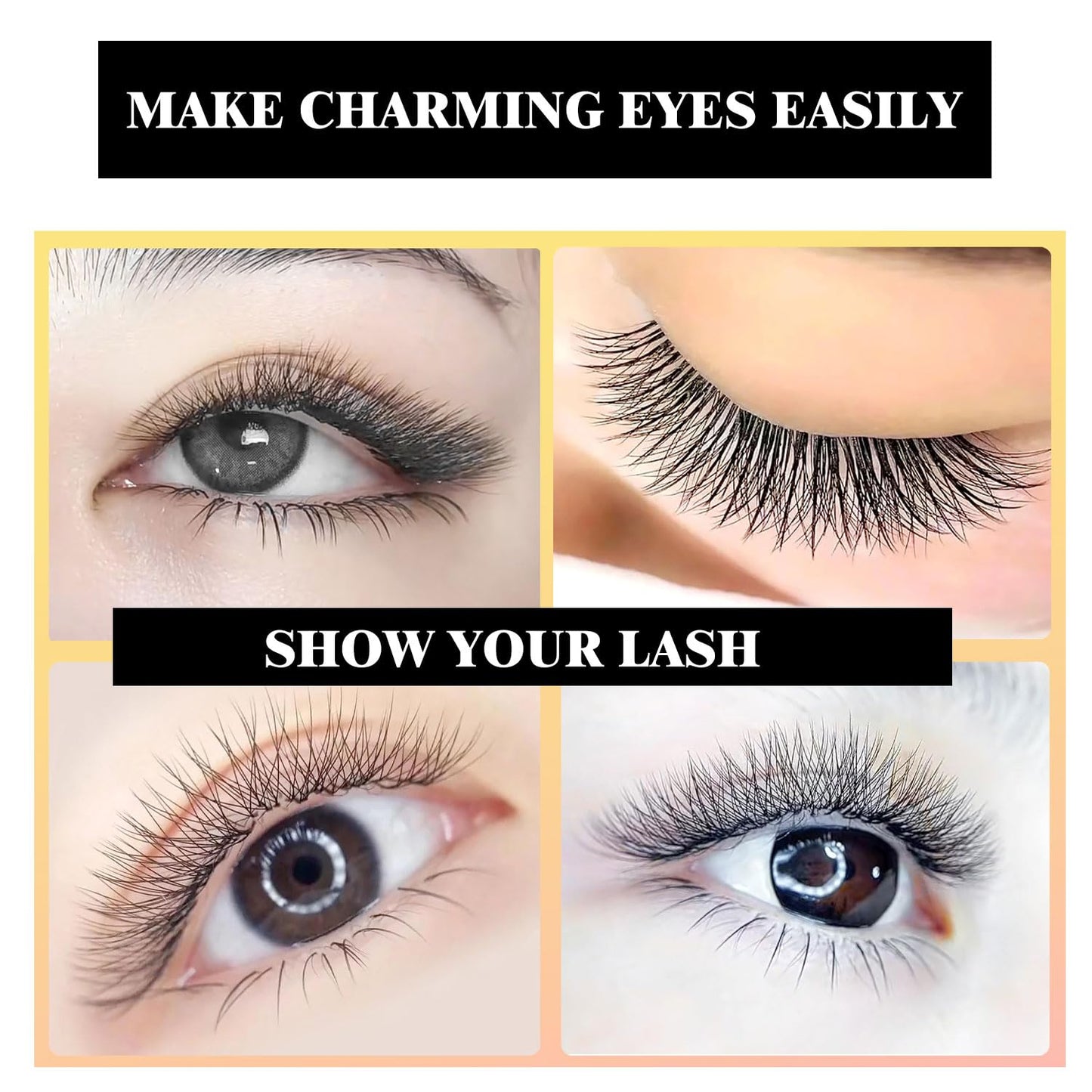 W Lash Extensions Supplies 3D Eyelash Extensions W Shape 0.07mm Thickness D Curl 9mm Premade Fans Easy Fan Lashes Volume Matte Black 12 Rows Crisscross Eye Lashes(W-3D-0.07-D,9mm)