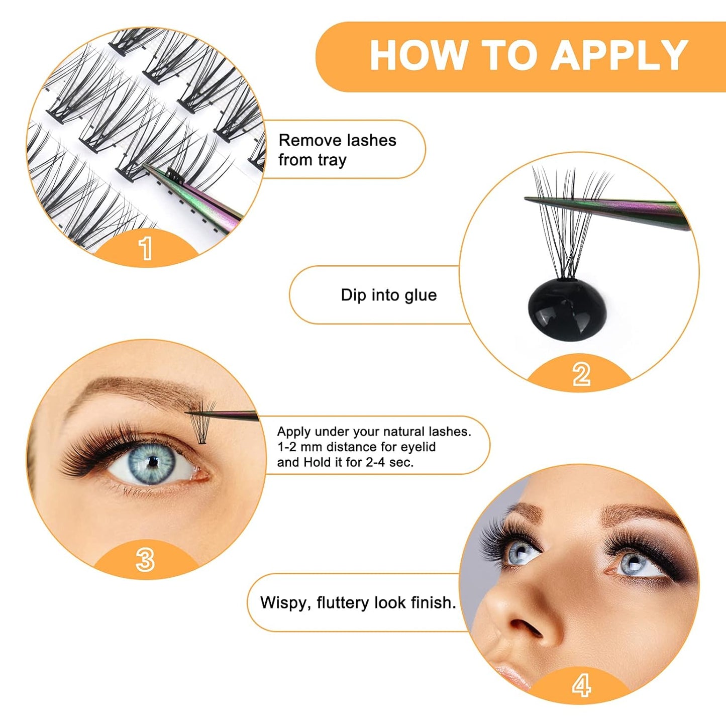 B&Qaugen Individual Lashes 20D-C-9-16mix Cluster Lashes 280 Clusters False Eyelash C D Curl Wispy Lashes Bottom Lashes Diy Lashes at Home（20D-C-9-16 mix）