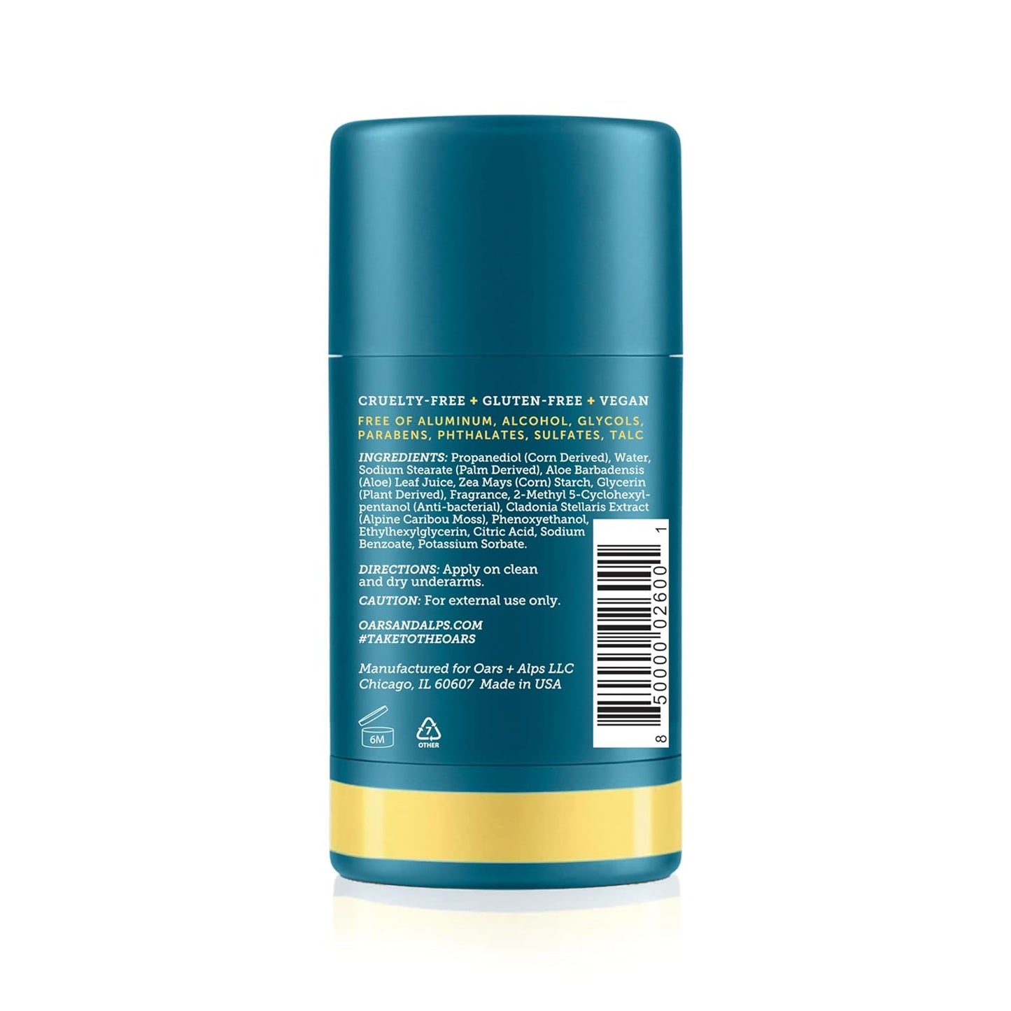 Oars + Alps Aluminum Free Deodorant for Men and Women, Dermatologist Tested and Made with Clean Ingredients, Travel Size, California Coast, 3 Pack, 2.6 Oz Each