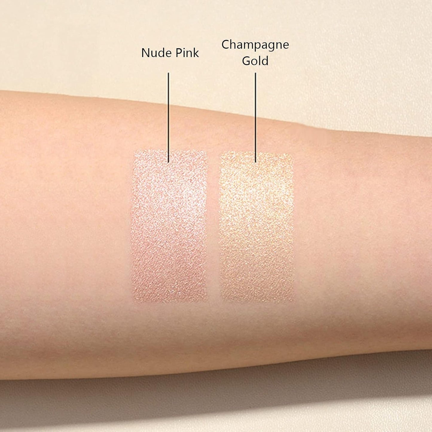 Face Highlighter Makeup Palette Kit, Shimmer Glitter Highlight Contouring Palette Natural Nude Shiny Contour Highlight Makeup Illuminator Highlighter Concealer Palette with brush (Nude Pink)