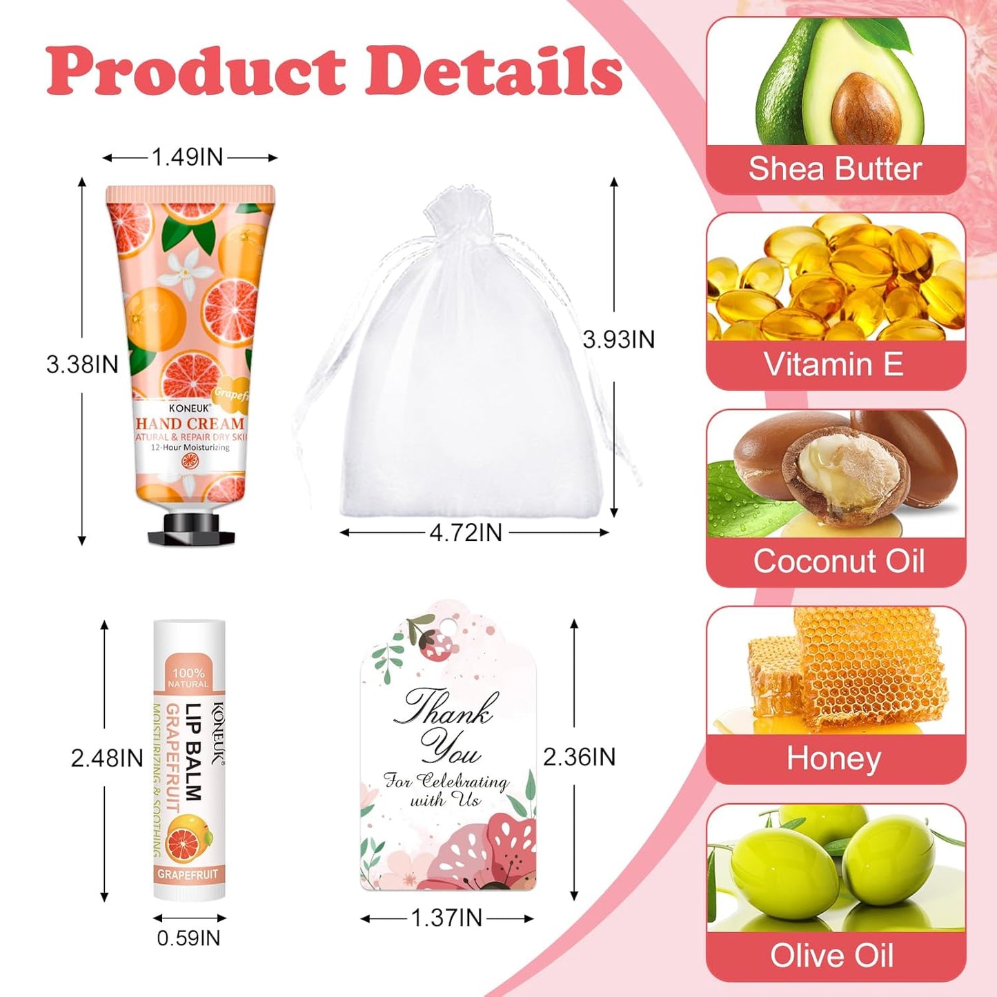 60 Pack Hand Cream Bulk and Lip Balm Bulk Sets, Bridal Shower Gifts, Bridesmaid Gifts and Baby Shower Party Favors for Guests, Employee Appreciation Gifts, Birthday Gifts and Small Gifts for Women