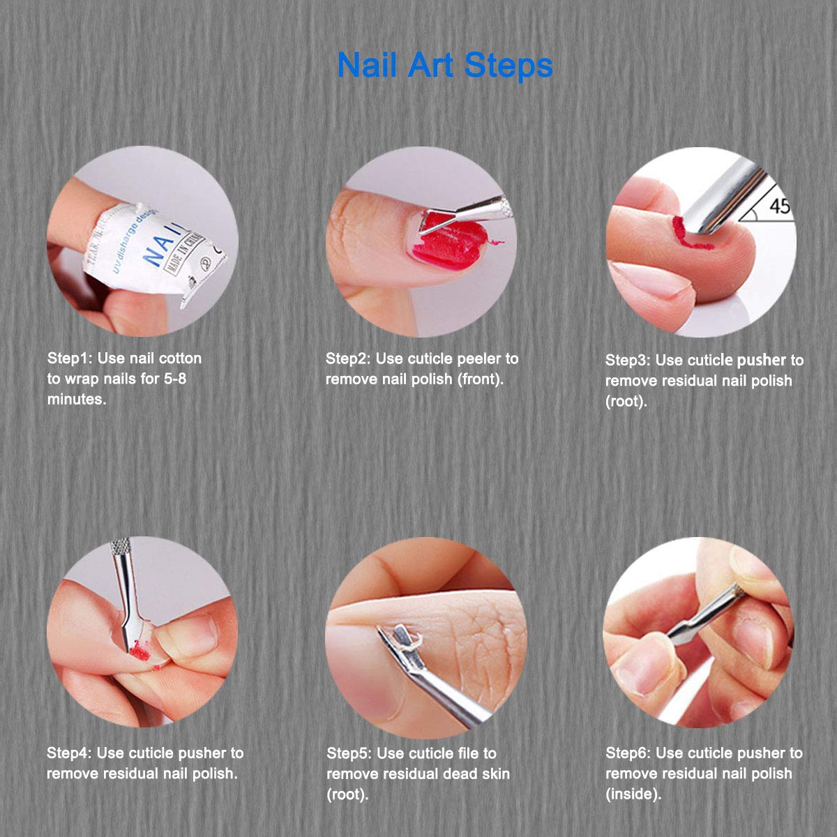 2-Piece Professional Cuticle Pusher and Cutter, Cuticle Trimmer & Cuticle Remover, Manicure Tool Set for Fingernail and Toenail