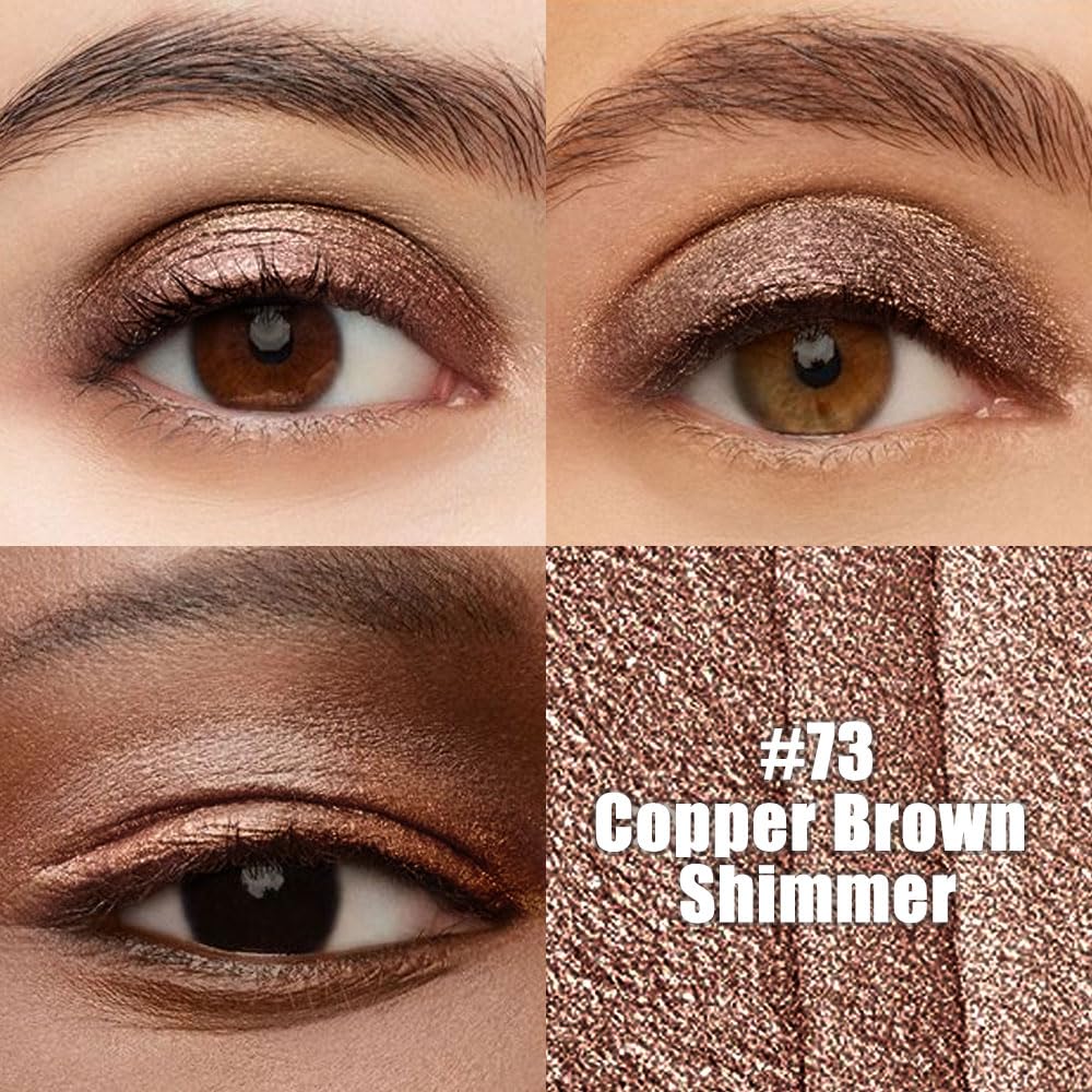 Kaely Cream Eye Shadow Sticks, Copper Brown Shimmer Eyeliner Pencil Eyeshadow Palette Makeup, Eye Highlighter Brightener Stick for Older Women Waterproof Pigmented, sombras para ojos, New-73