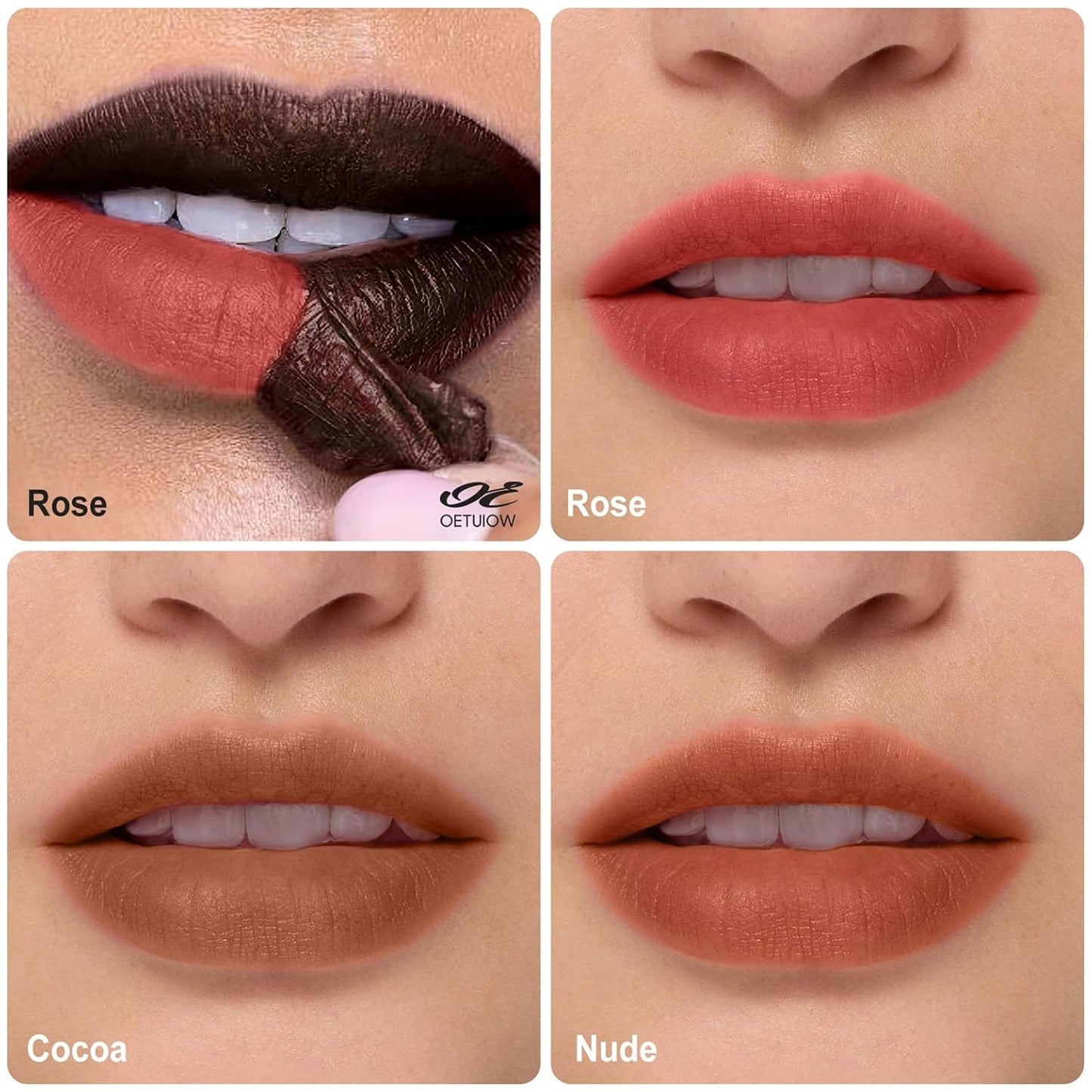 OETUIOW Lip Tint Stain Peel Off - Waterproof Lip Liner Stain, Moisturizing Long-Lasting Lip Stain, Create A Natural Lip Color, Enhancing Complexion for All Skin Types (Cocoa, 0.12 Fl Oz (Pack of 1))