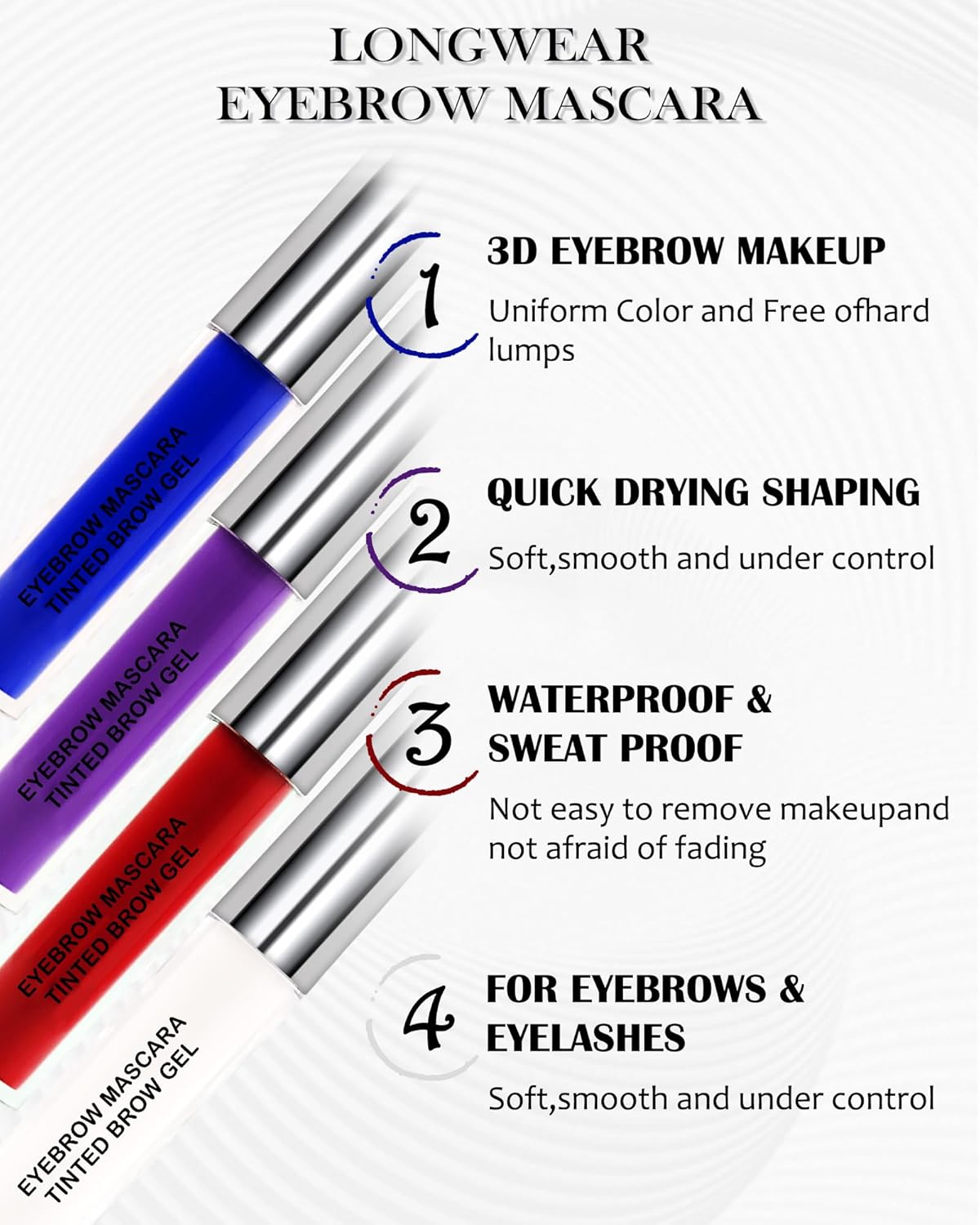 Tinted Brow Mascara Gel- 1Pcs Long-lasting Waterproof Smudge-proof Red Eyebrow Glue Colored Liquid Mascara, Tinted Brow Filler, Length Curly Mascara Women,Thanksgiving Eye Makeup Gift-09