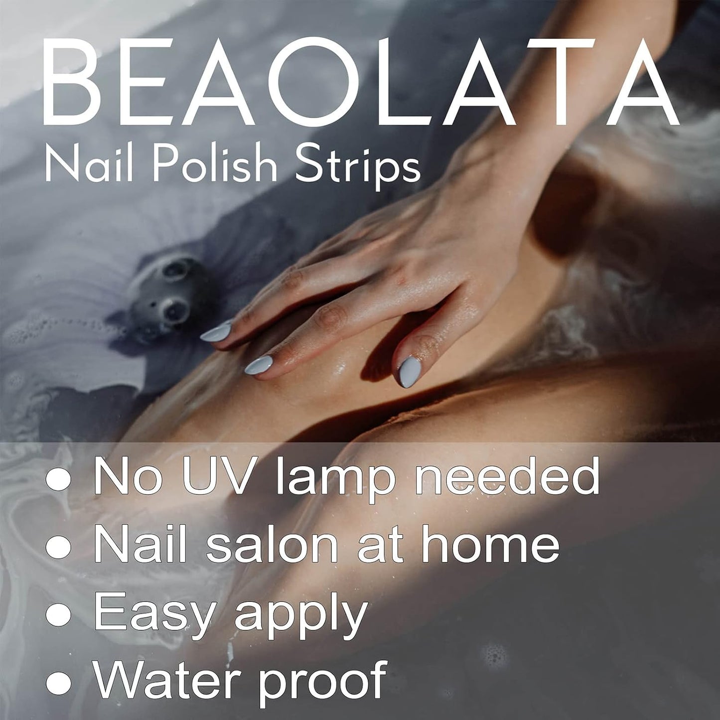 Nail Polish Strips, 32PCS Salon Quality Wraps, Long Lasting Gel Nail Stickers for Women Easy Apply& Remove (Moonlight Gold Leaf)