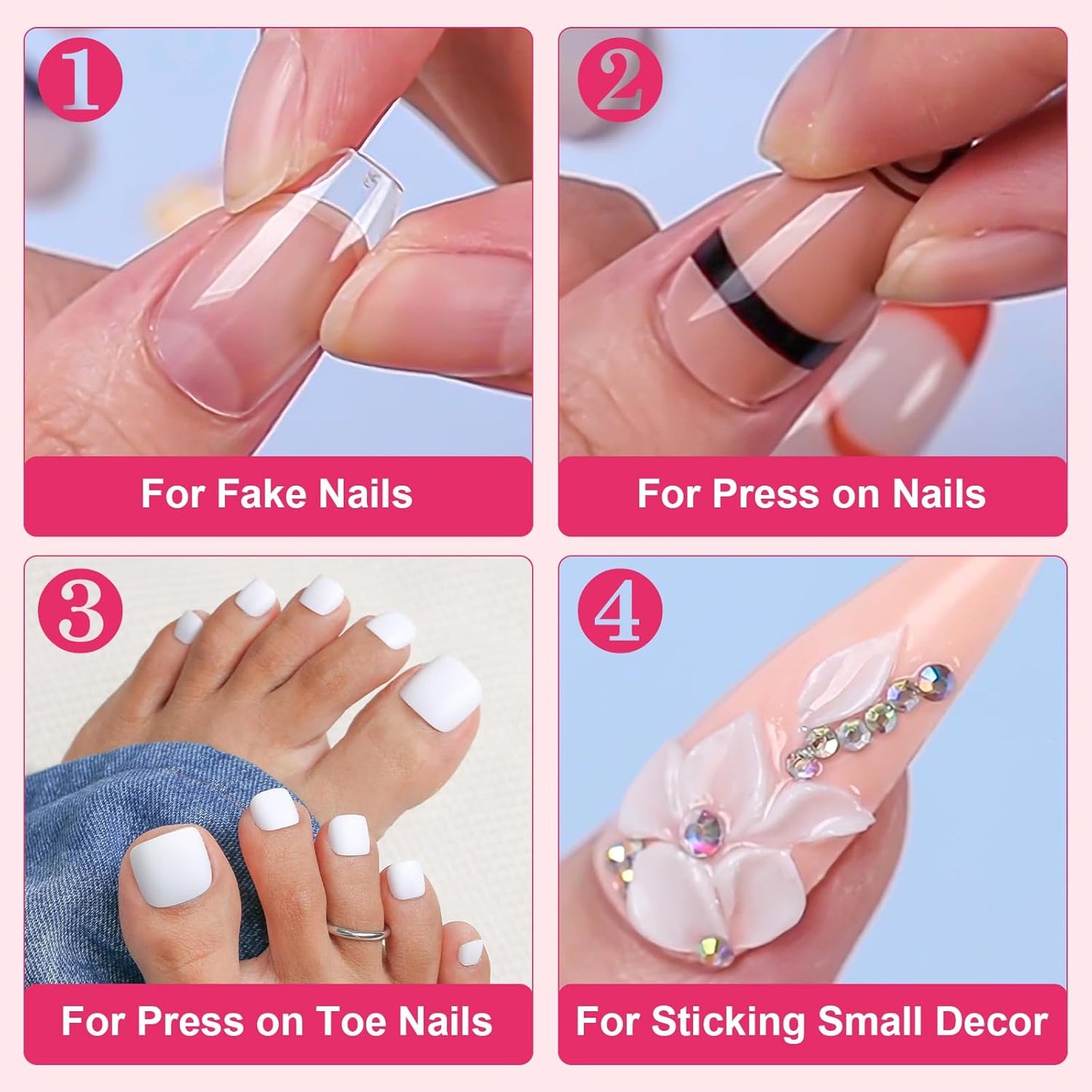 Makartt Quick Nail Glue for Press on Nails: Acrylic Nail Tips-Fake Nails-Salon Quality Strong Brush On Nail Glue-Quick Dry Easy Application No Need for Nail Lamp Durable & Long-Lasting 7ML 2Pcs
