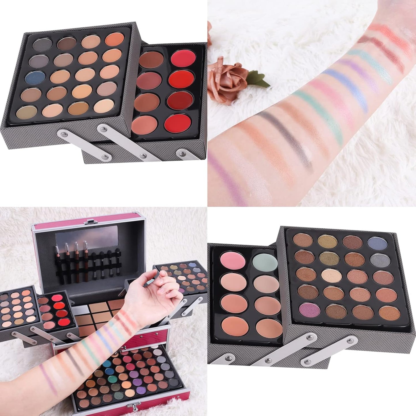 132 Color All- In- One Makeup For Women Full Kit,Professional Makeup Kit,Makeup Gift Set for Women &Girls,Include eyeshadow/lipstick/concealer/Lip Gloss/Eyeliner/Mascara/Makeup Brushes(Pink)