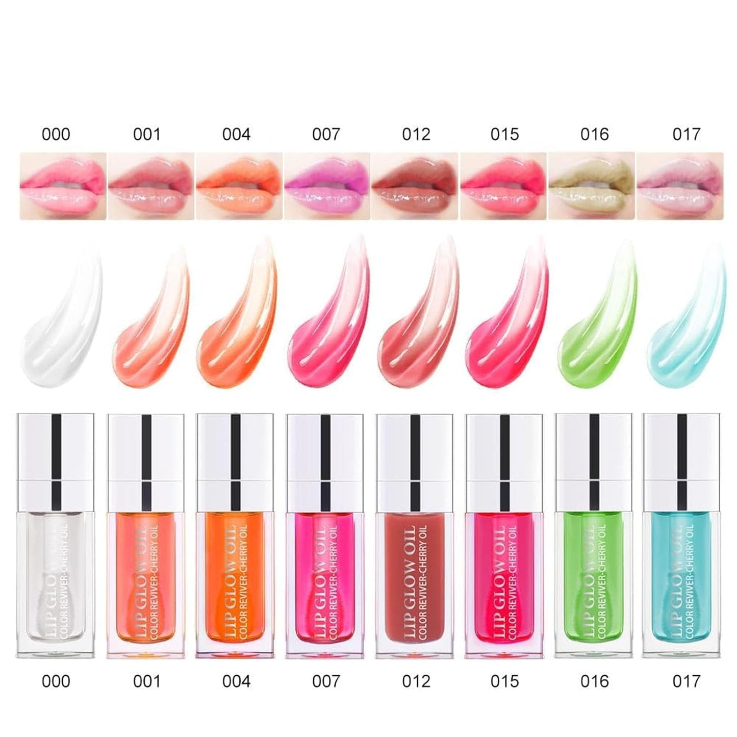 Hydrating Lip Glow Oil, Lip Oil Gloss Transparent Toot Tinted Nourishing Long Lasting Repairing Lightening Lip Lines (ALOE) 0.2 OZ