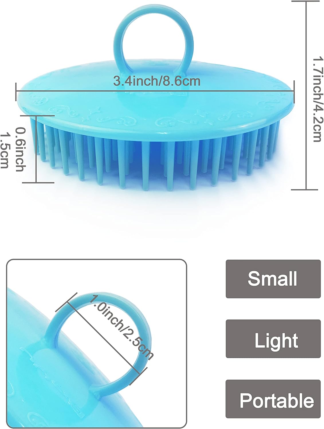 Hair Scalp Scrubber, 6 Pcs Scalp Massager Shampoo Brush, Plastic Shower Head Dandruff Comb, Washing Scrub Brushes for Kids Toddler Men Women Pets