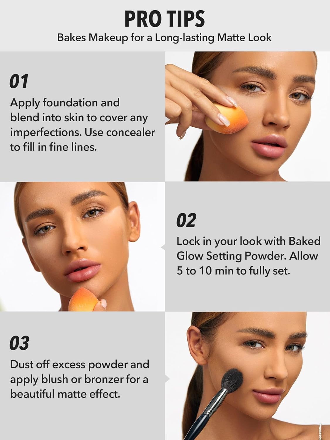 SHEGLAM Baked Glow Setting Powder Oil Control Loose Face Powder Translucent Pore-Less Flawless Smooths Fine Lines Glowy Powder - Cappuccino