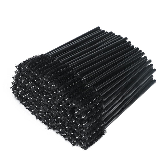G2PLUS 300PCS Eyelash Brush, Disposable Eyelash Mascara Brushes Wands Applicator Tools Makeup Brush Kits, Eyelash Spoolies Eyelashes Brush for Eyelash Extensions and Eyebrow Brush (Black)