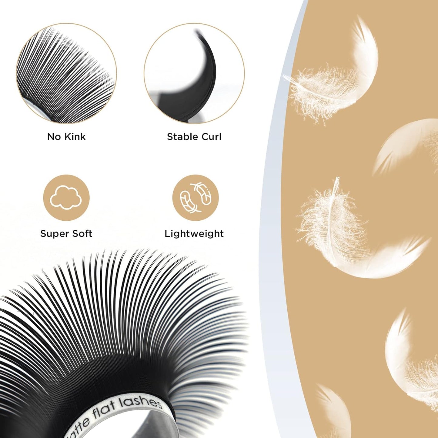 LASHVIEW Eyelash Extensions,Ellipse Flat Eyelash Extensions 0.15mm C Curl 13mm, Black,Individual Lashes,Super Matte Extremely Soft Professional Salon Use