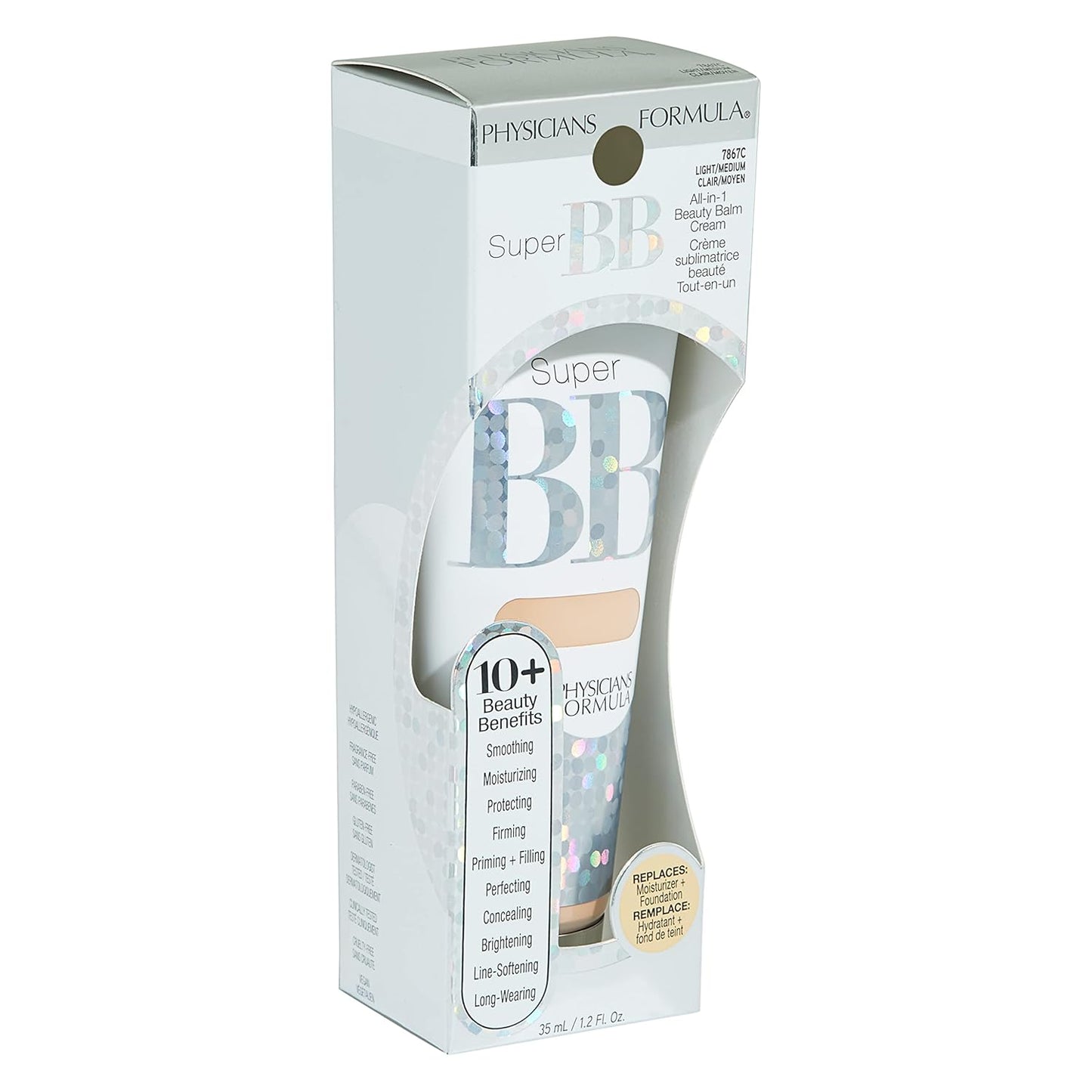 Physicians Formula Super BB Cream All in 1 Beauty Balm Foundation Cream SPF 30, Light | Dermatologist Tested, Clinicially Tested