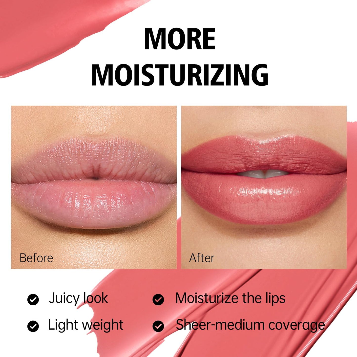 MAKI YIKA Moisture Mauve Red Lipstick for Women Hydrate Lip Gloss for Dry Cracked Lips Weightless Glossy Lip Color Juicy Finish,MA059 Mauve Pop