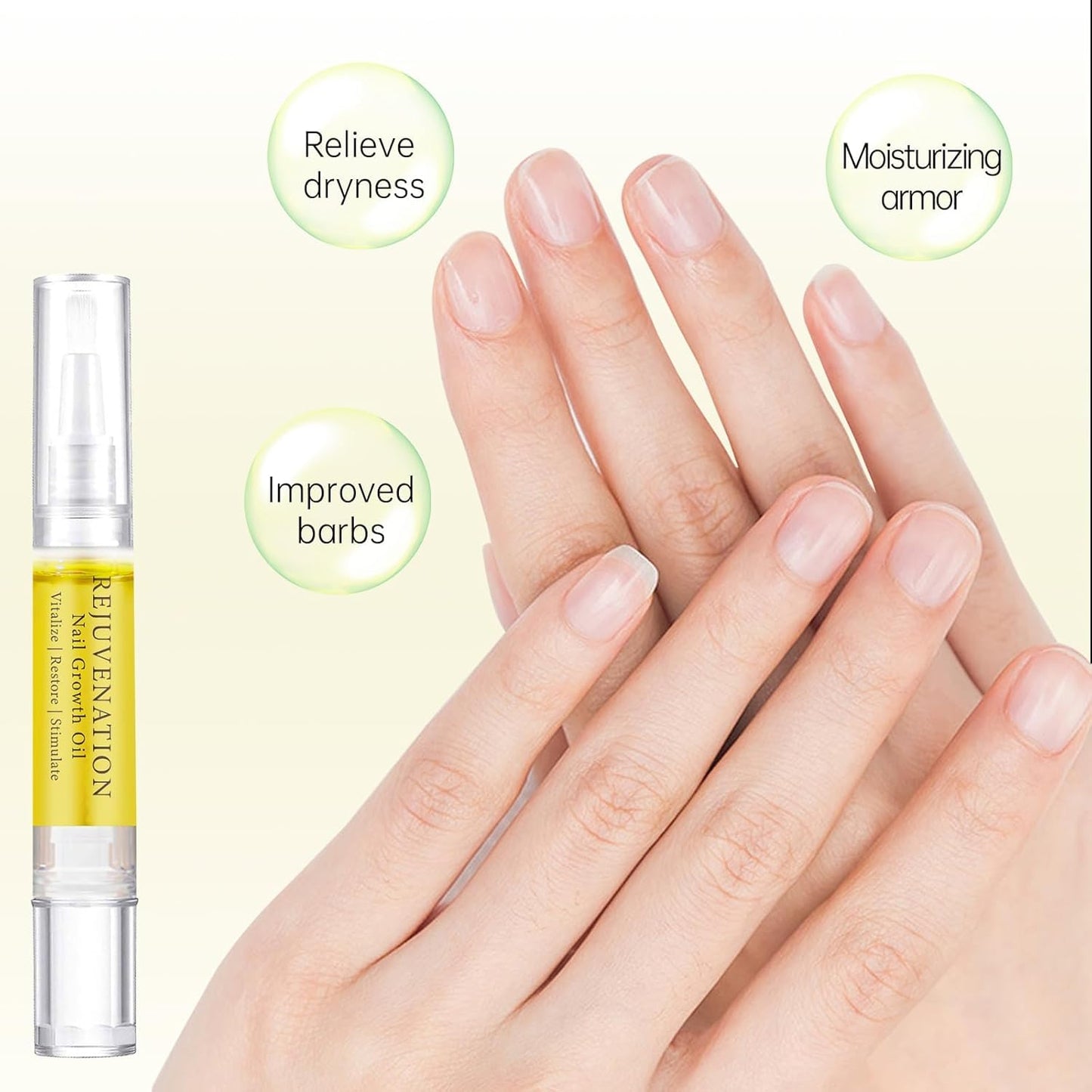 Nail Growth Oil, Rejuvenation Nail Oil Pen, Natural Rejuvenation, Instant Nail Strength, Cuticle Oil for Nails, Nail Strengthener for Moisturize Strengthen Brighten Nails Care (3pcs)