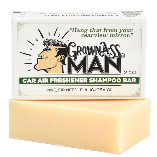 Solid Shampoo Bar Rich Lather 3 in 1: Hair, Beard & Body Wash - Plastic Free & Eco-Friendly, Natural & Organic for All Hair Types, 4oz Bar (Car Air Freshener, Single)