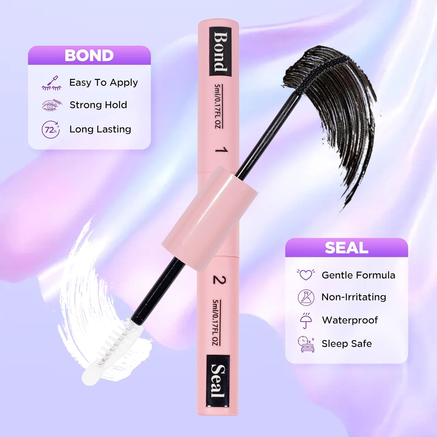Lash Extension Kit DIY Lash Clusters Kit Eyelash Extensions Individual Lashes Extensions with (Bond,Seal,Tweezers,240Pcs,150D+200D, 0.07D,10-18)