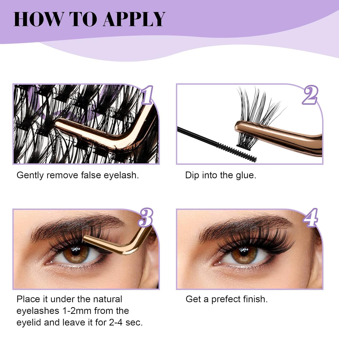 B&Qaugen Manga Lash Clusters DIY Individual Lashes 40D-D-12 300 PCS False Eyelash Cluster Manga Cluster 30D 40D 50D D Curl Eyelash Extensions at Home (40D-D-12)
