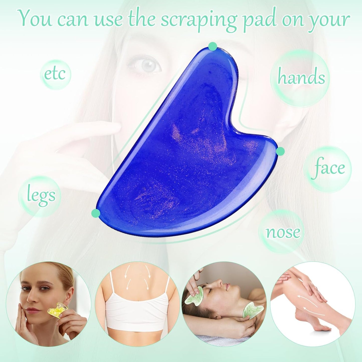 Sherr 24 Pcs Gua Sha Facial Tool Resin Gua Sha Massage Tool Heart Shaped Gua Sha Stone Guasha Board for Face Body Skin Massage Spa Acupuncture Prevent Wrinkles (Mixed Colors)