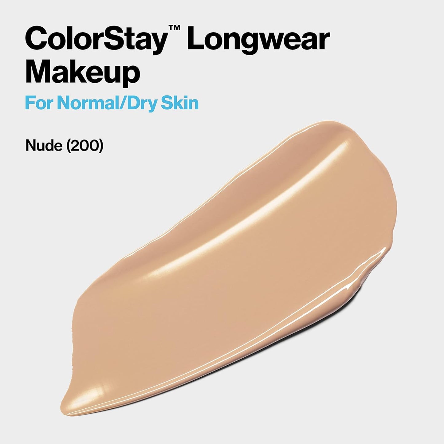 Revlon Liquid Foundation, ColorStay Face Makeup for Normal and Dry Skin, SPF 20, Longwear Medium-Full Coverage with Matte Finish, Oil Free, 200 Nude 1.0 Oz