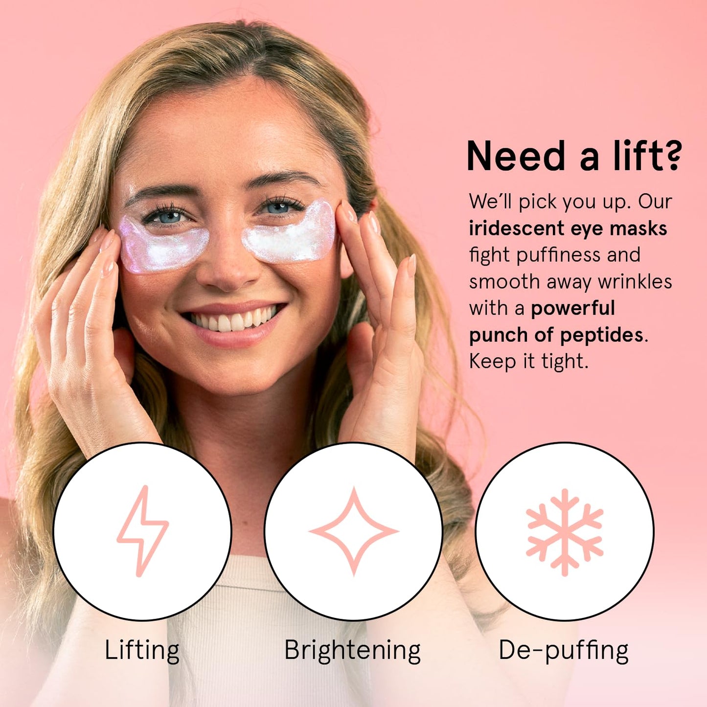 grace & stella Peptide Under Eye Patches with Niacinamide & Rice Extract - Firming Eye Masks for Dark Circles and Puffiness - Gel Mask for Firmer-Looking Skin - Vegan, Cruelty-Free (White, 48 Pairs)
