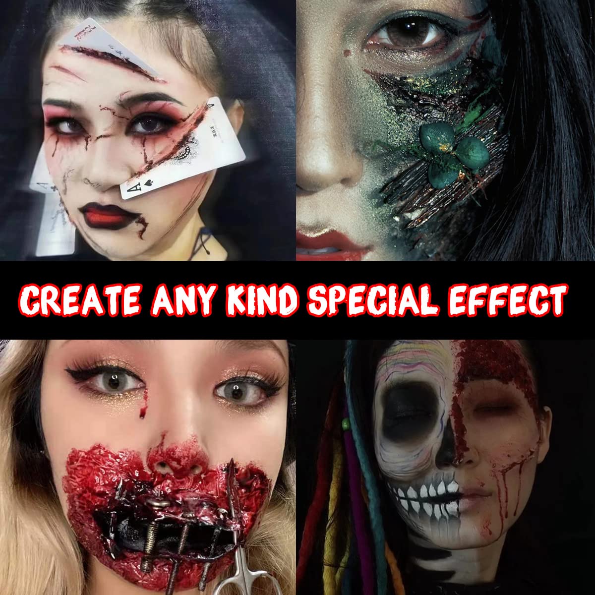 Depvision Liquid Latex 3 Colors Set White Fresh Clear Color For Special Effects Wound Waterproof Professional Makeup Artist Skin Illustrator SFX Monster Zombie (30ml * 3 color)