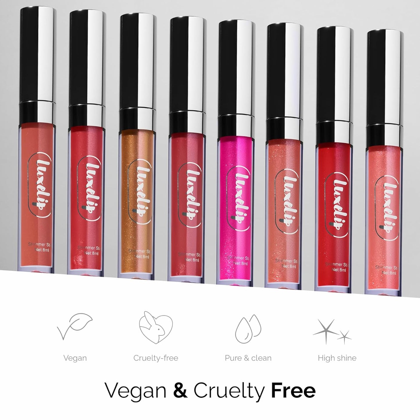 LuxeLip™ Matte Lipstick, Hydrating Non-Sticky Lip Gloss for Luminous Shine & Moisturized Lips, Lightweight, Long-Lasting Glossy Finish, Cruelty-Free Lip Makeup for Women (Moonlit Nude, 8ml)