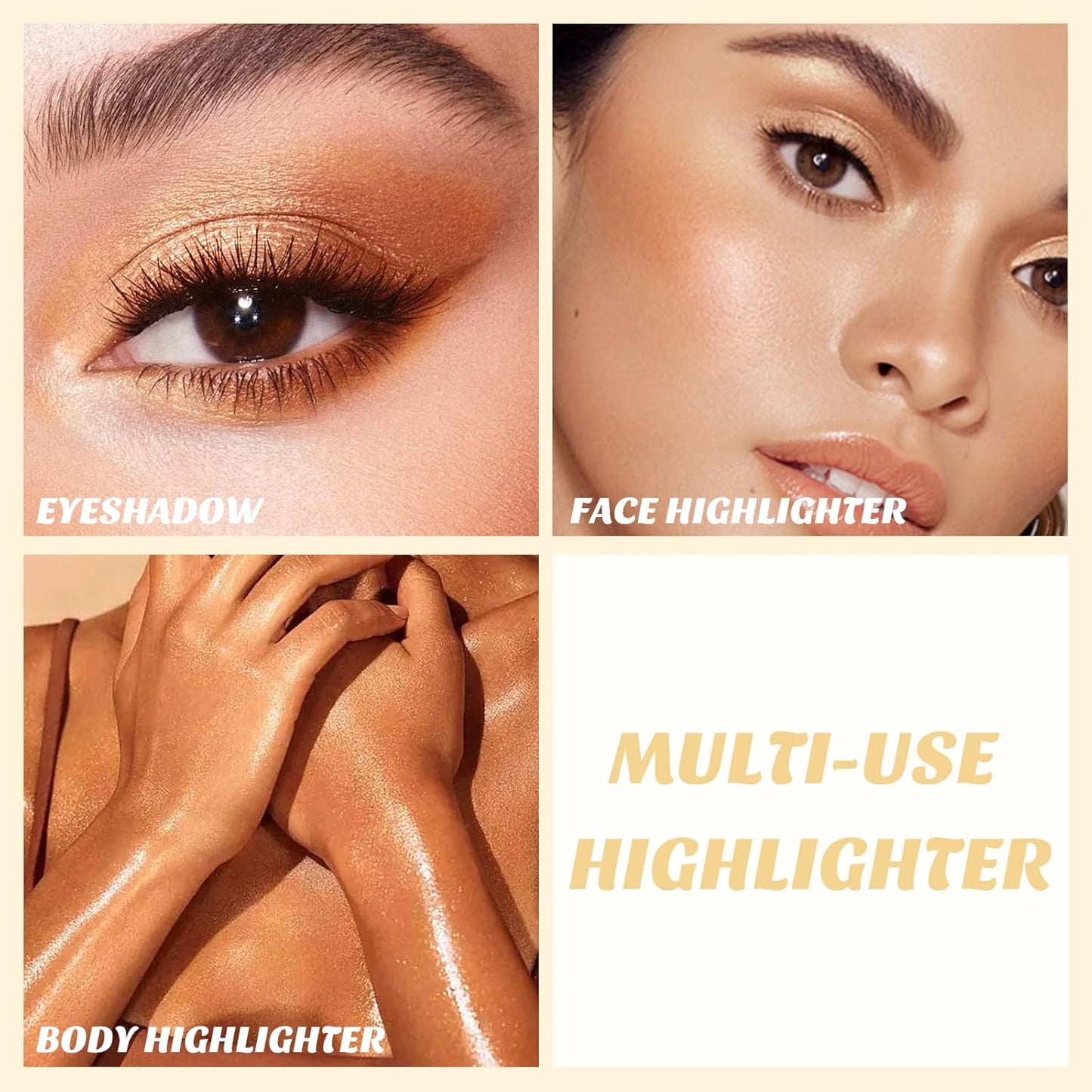 Boobeen Highlighter Powder Palette - Glow Shimmer Illuminator for Face Highlighter Makeup, Long Lasting Brighten Skin