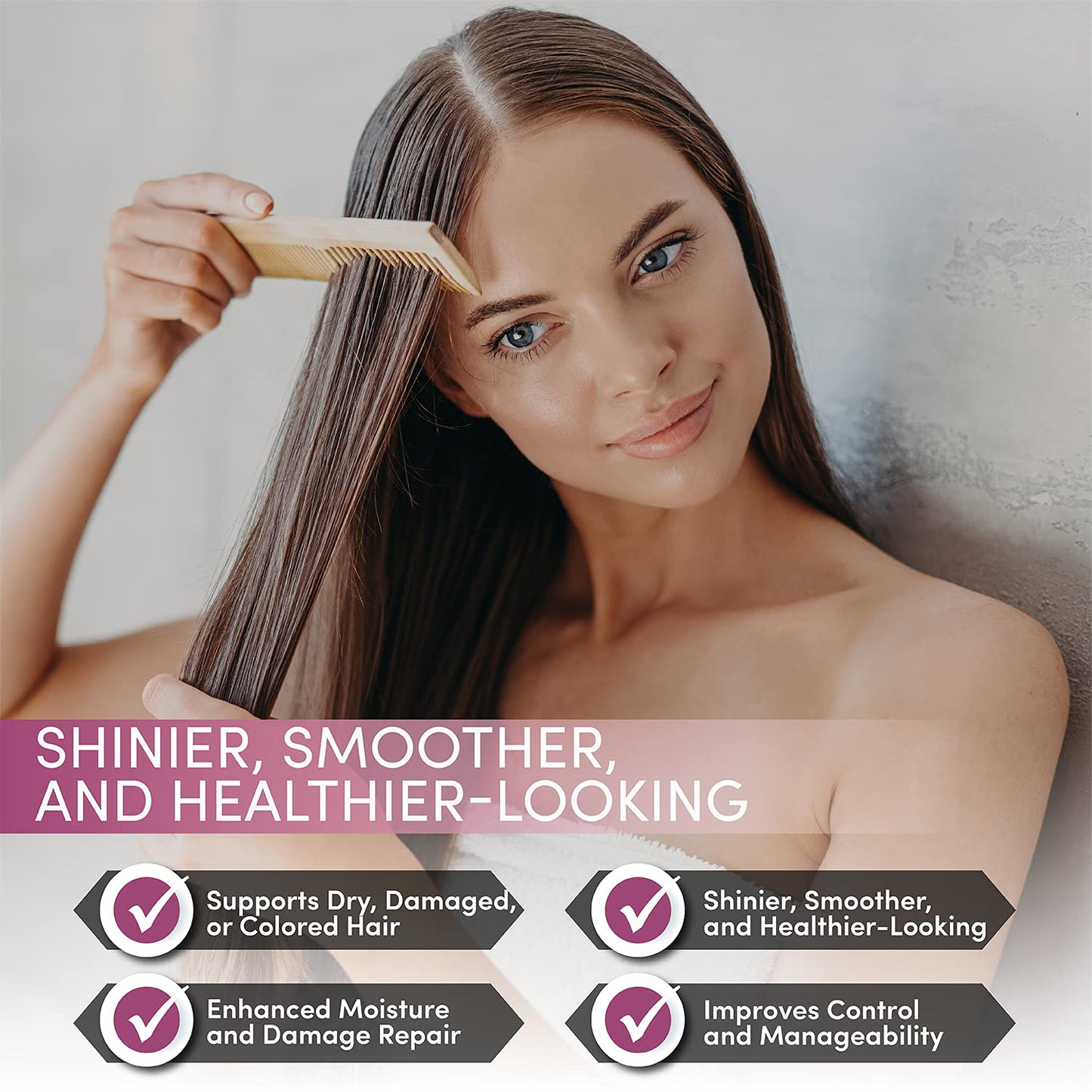 Brazilian Natural Keratin Hair Treatment Kit for Straightening Curls and Frizz, Reducing Dry Damage, Nourish and Hydrate Root to Tip, Support Color Treated Styles - 1 liter 3 Steps 3 x 500ml