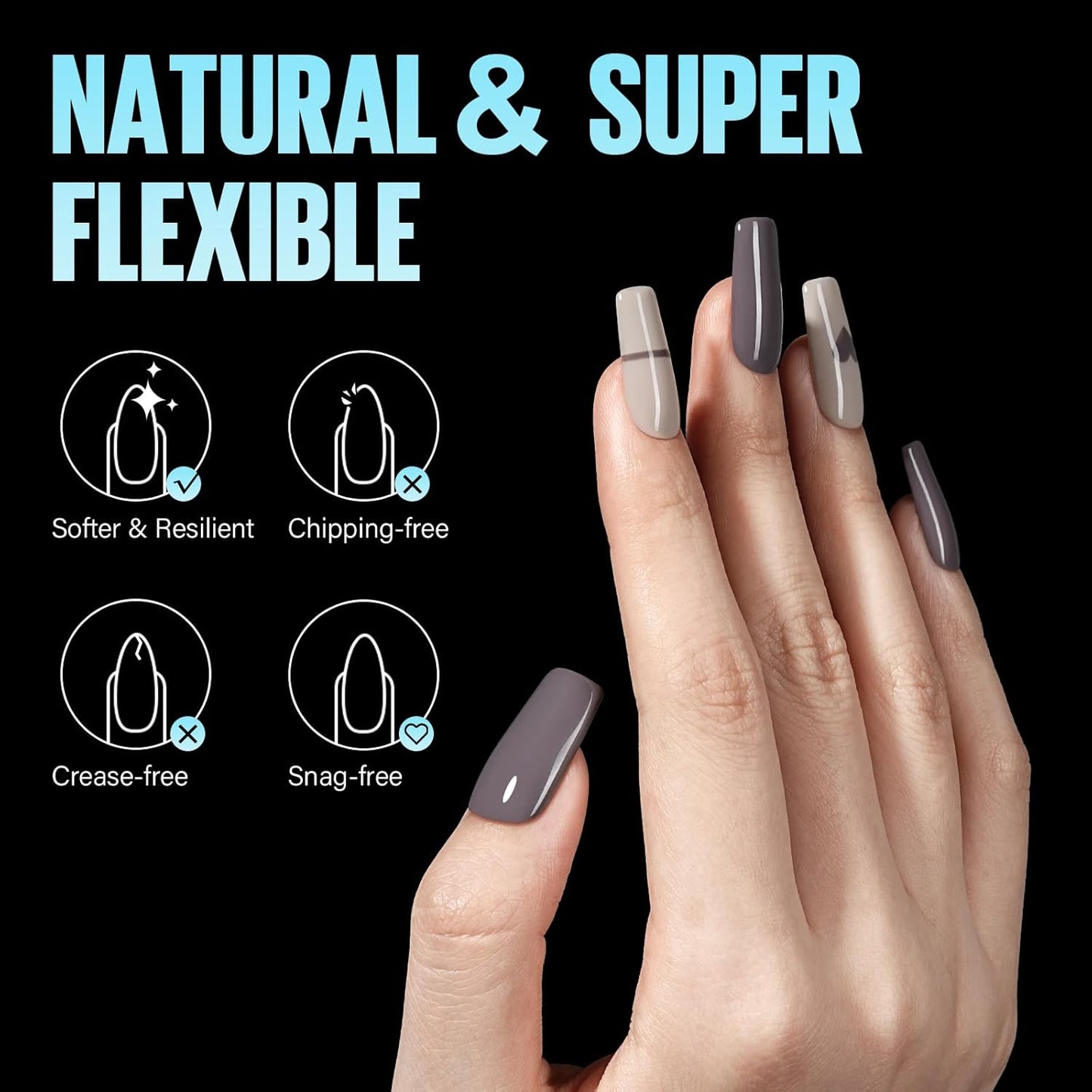 TOMICCA Medium Square Nail Tips Gel Tips Half Matte Acrylic Fake Nails 240Pcs Full Cover False Nails 12 Sizes for Nail Extension Home DIY Salon