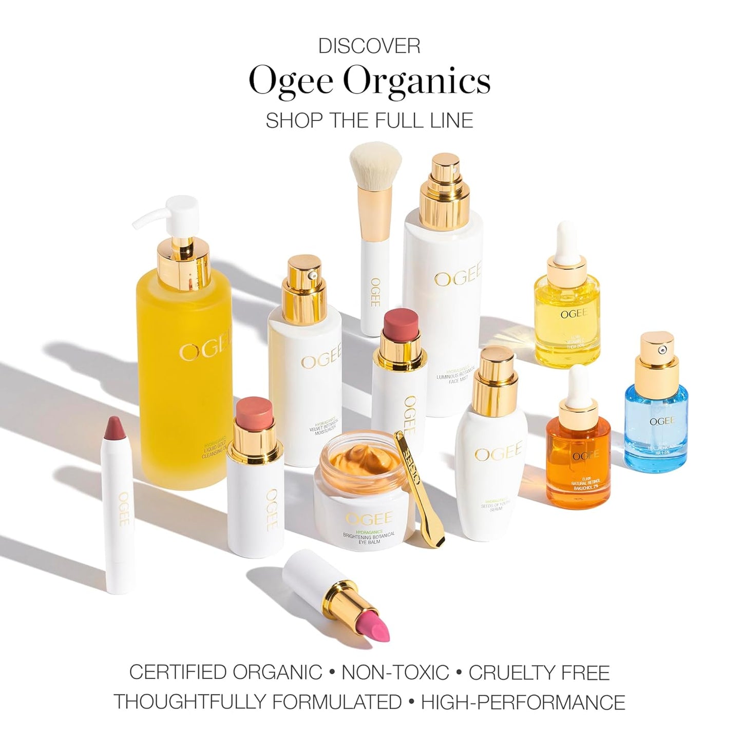Ogee Full Bloom Sculpted Lipstick (Bacarra - Deep Wine) - Long Lasting Organic Lipstick with Jojoba Oil & Micro Hyaluronic Acid - 70% Organic Ingredients & Made in USA